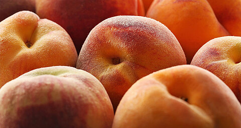 Close-up of ripe peaches.